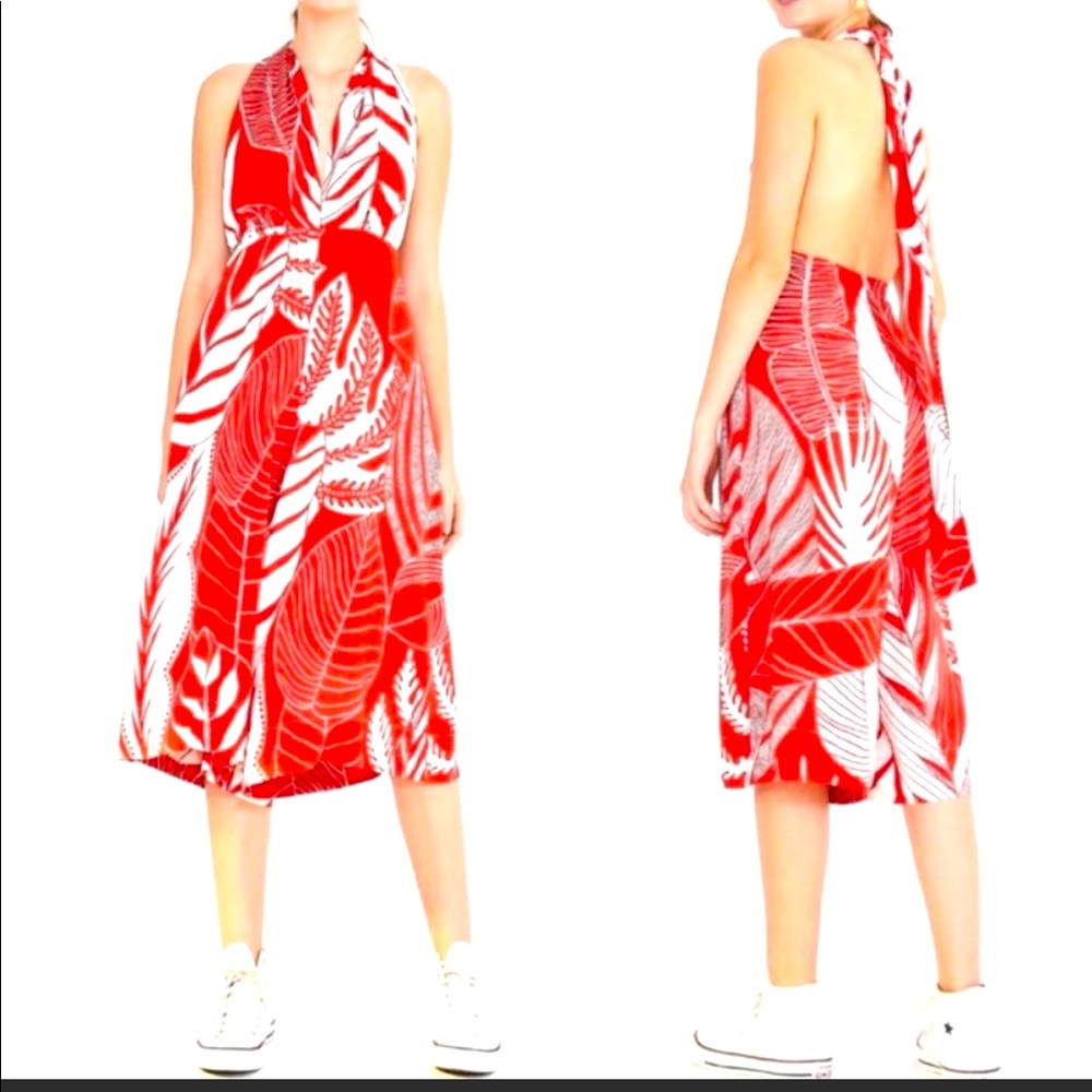 Farm Rio Tropical Fluid Wrap Back Jumpsuit XS